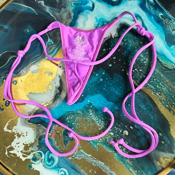 Minimale Animale SANCTUARY TASSEL THONG BIKINI BOTTOM in PARAISO VIOLET - Picture 7 of 12